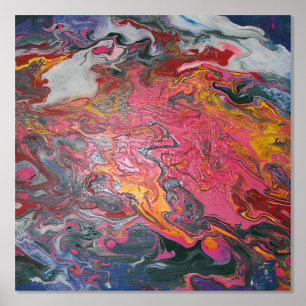 Cloud Lava Swirl Paint Foil Prints