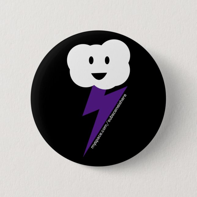 Cloud&Lightning Button! Pinback Button (Front)