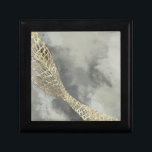 Cloud Matrix Gift Box<br><div class="desc">Cloud Matrix II by Jennifer Goldberger. Features a gold, mesh-like shape against a contrasting cloud-like grey background.</div>