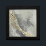 Cloud Matrix Gift Box<br><div class="desc">Cloud Matrix II by Jennifer Goldberger. Features a gold,  mesh-like shape against a contrasting cloud-like grey background.</div>
