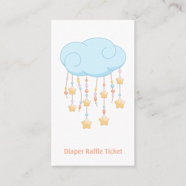 Cloud Mobile Baby Shower Diaper Raffle Ticket Enclosure Card (Front)