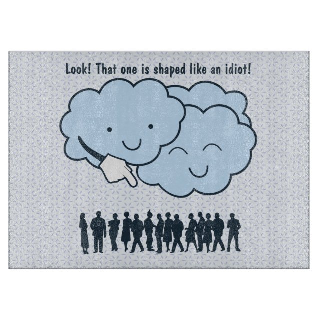 Cloud Mocks Human Shapes Funny Cartoon Cutting Board (Front)