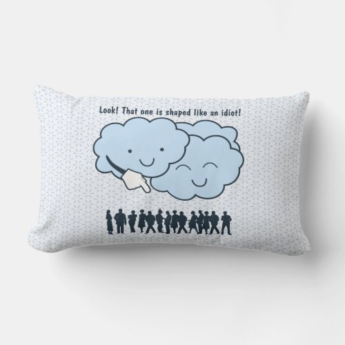 Cloud Mocks Human Shapes Funny Cartoon Lumbar Pillow