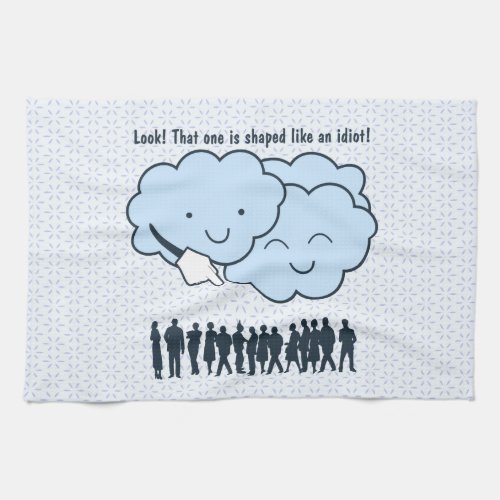 Cloud Mocks Human Shapes Funny Cartoon Towel