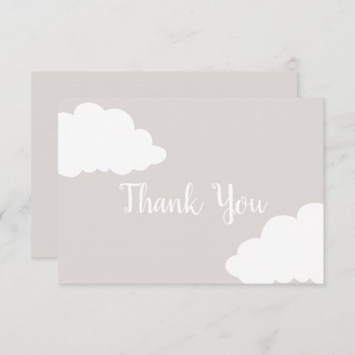 Cloud Neutral Baby Shower Thank You Card