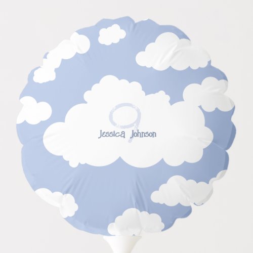 Cloud Nine 9 Baby Shower Cute Whimsical Party Blue Balloon