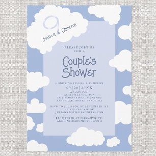 Cloud Nine 9 Couples Bridal Shower Cute Fun Party Invitation