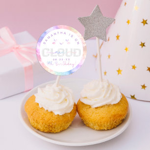 Cloud Nine 9th Birthday Sticker – Pastel Sky Party