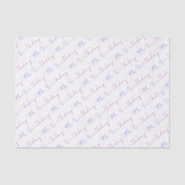 Cloud Nine 9th Birthday Tissue Paper – Colorful Pa (Front)