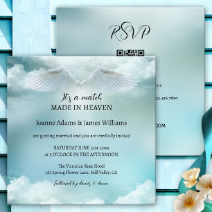 Cloud Nine Angel Wings All in One Wedding Invitation