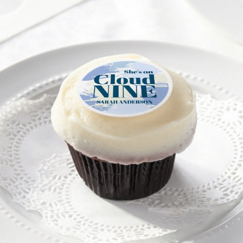 Cloud Nine Artsy Chic Blue Bridal Shower Edible Frosting Rounds