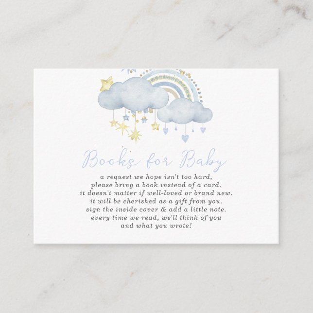 Cloud Nine Baby Boy Baby Shower Book Request Enc Enclosure Card (Front)