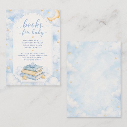 Cloud Nine Baby Boy Baby Shower Book Request  Enclosure Card