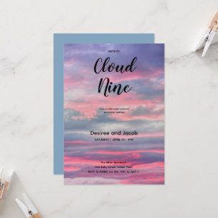 Cloud Nine Baby Boy Shower Invitations