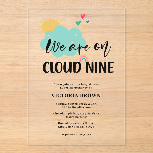 Cloud NIne Baby Shower Acrylic Invitations