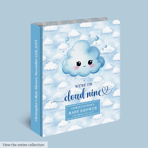 Cloud Nine Baby Shower Binder Watercolor Photo