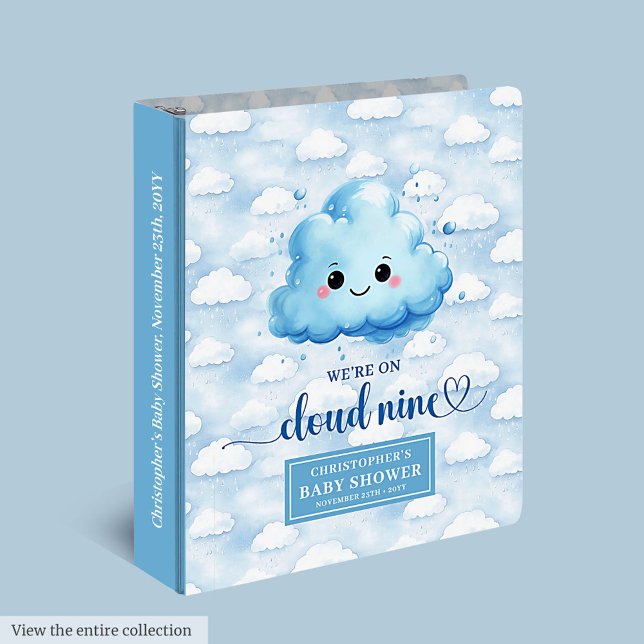 Cloud Nine Baby Shower Gift Custom Name Photo  3 Ring Binder (Cloud Nine Baby Shower Gift Custom Name Photo 3 ring binder )