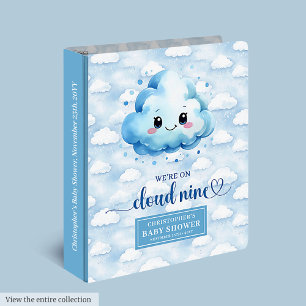 Cloud Nine Baby Shower Memory Album Trendy Design 3 Ring Binder