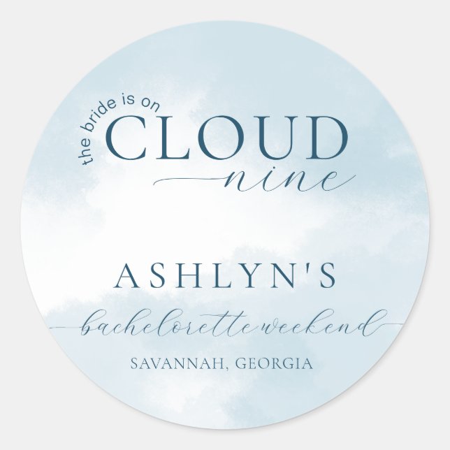 Cloud Nine Bachelorette Weekend Sticker (Front)