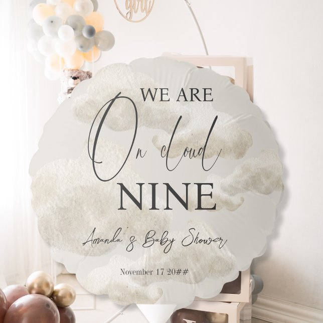 Cloud Nine Beige Gender Neutral Sky Baby Shower Balloon (Creator Uploaded)
