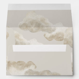 Cloud Nine Beige Gender Neutral Sky Baby Shower Envelope