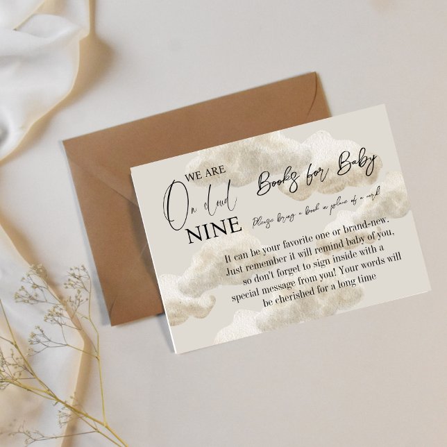 Cloud Nine Beige Sky Baby Shower Book Request Enclosure Card (Creator Uploaded)