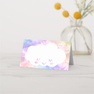Cloud Nine Birthday Place Card – Kawaii Pastel Sky