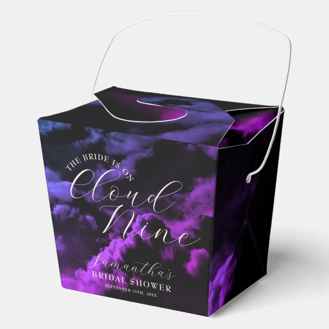 Cloud nine Black Celestial Galaxy Bridal Shower Favor Boxes (Front)