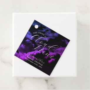 Cloud nine Black Celestial Galaxy Bridal Shower Favor Tags