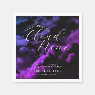Cloud nine Black Celestial Galaxy Bridal Shower Napkins