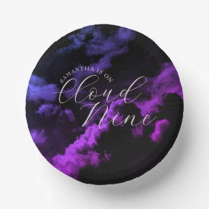 Cloud nine Black Celestial Galaxy Bridal Shower Paper Bowls