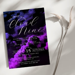Cloud nine Black Celestial Galaxy Invitation