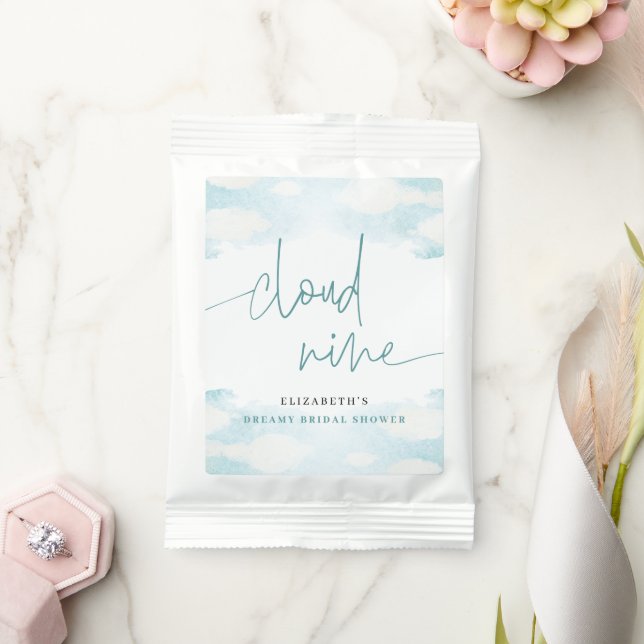 Cloud Nine Blue and White Bridal Shower dreamy Lemonade Drink Mix (Wedding)