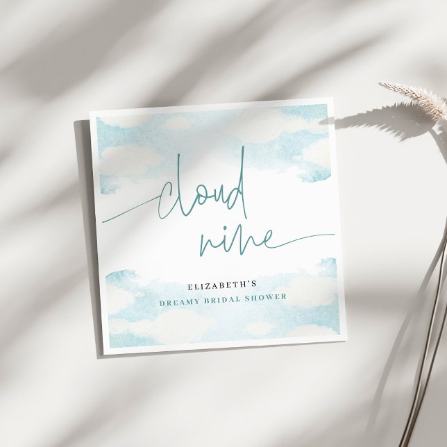 Cloud Nine Blue and White Bridal Shower dreamy Napkins (Creator Uploaded)