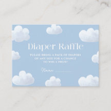 Cloud Nine Blue Baby Shower Diaper Raffle