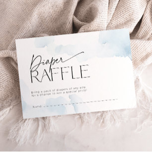 Cloud Nine Blue Diaper Raffle Ticket Baby Shower Enclosure Card