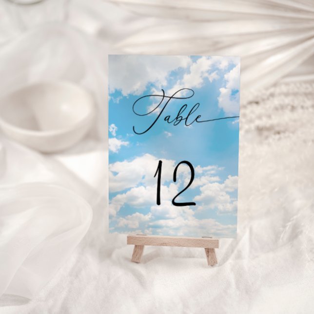 Cloud Nine Blue Wedding Table Number (Creator Uploaded)