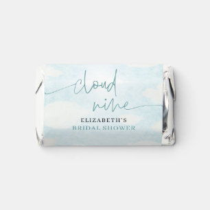 Cloud Nine Blue White Bridal Shower hershey favor