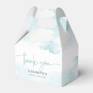 Cloud Nine Blue White Bridal Shower thank you Favor Boxes