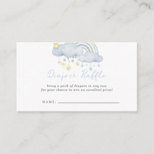 Cloud Nine Boy Baby Shower Diaper Raffle Enclosure Card