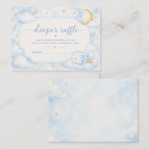 Cloud Nine Boy Baby Shower Diaper Raffle Enclosure Card