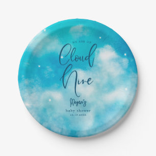 Cloud Nine Boy Baby Shower Paper Plates