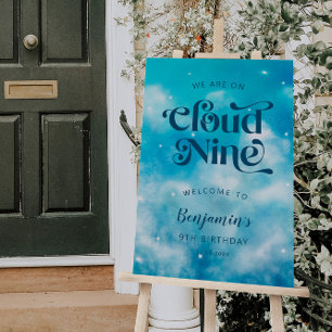Cloud Nine Boys 9th Birthday Party Welcome Sign