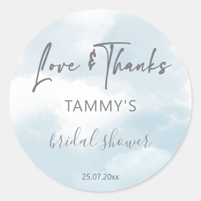 Cloud nine bridal shower favor gift classic round sticker (Front)