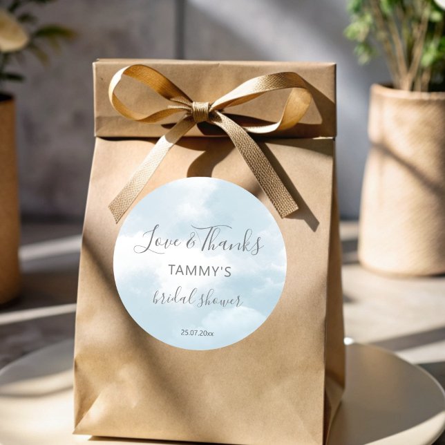 Cloud nine bridal shower favor gift classic round sticker (Cloud nine bridal shower favor gift classic round sticker)