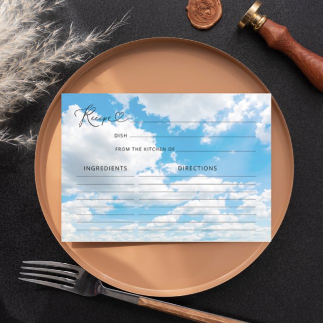 Cloud Nine Bridal Shower Recipe Card (Creator Uploaded)