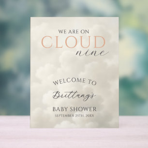 Cloud Nine Clouds Baby Shower Welcome Acrylic Sign
