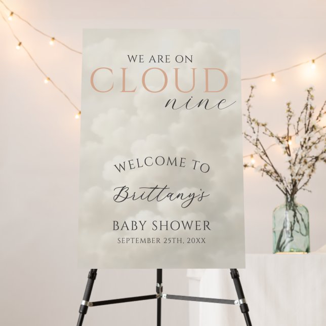Cloud Nine Clouds Baby Shower Welcome Foam Board (In Situ (Stand))