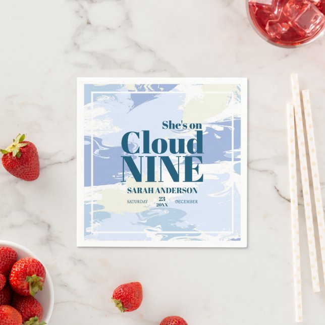 Cloud Nine Cloudy Art Bridal Shower Napkins (Insitu)