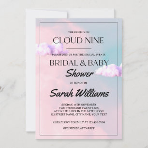 Cloud Nine Colorful Pastel Bridal and Baby Shower Invitation